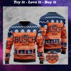 busch light beer all over printed christmas ugly sweater