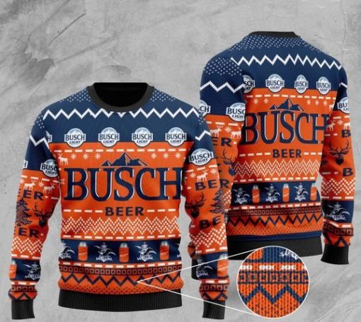 busch light beer all over printed christmas ugly sweater 2