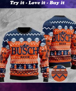 busch light beer all over printed christmas ugly sweater