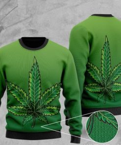 cannabis leaf full printing christmas ugly sweater 2