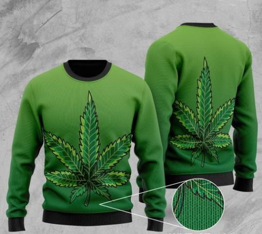 cannabis leaf full printing christmas ugly sweater 2 - Copy (2)