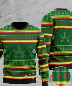 cannabis leaf pattern full printing christmas ugly sweater 2 - Copy