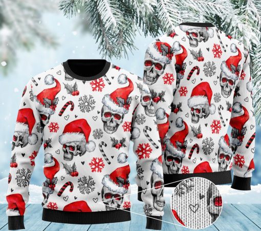 christmas skull pattern full printing ugly sweater 2