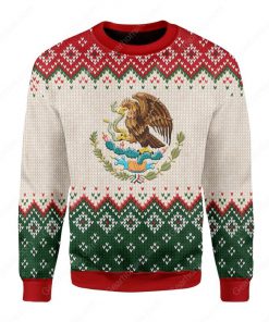 coat of arms of mexico all over printed ugly christmas sweater 3
