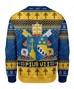 coat of arms of pius vii all over printed ugly christmas sweater 5