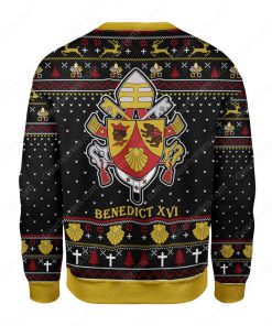 coat of arms of pope benedict xvi all over printed ugly christmas sweater 4