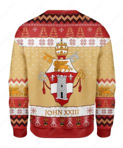 coat of arms of pope john xxiii all over printed ugly christmas sweater 4