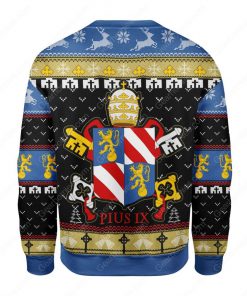 coat of arms of pope pius ix all over printed ugly christmas sweater 5
