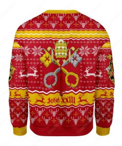 coat of arms of st john xxiii all over printed ugly christmas sweater 4