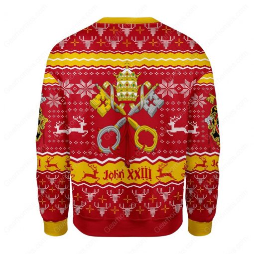 coat of arms of st john xxiii all over printed ugly christmas sweater 4