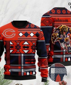 custom name chicago bears football team christmas ugly sweater 2