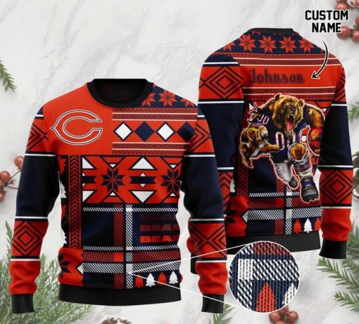 custom name chicago bears football team christmas ugly sweater 2 - Copy (2)