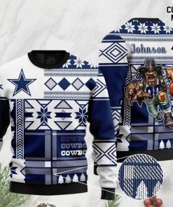 custom name dallas cowboys football team christmas ugly sweater 2