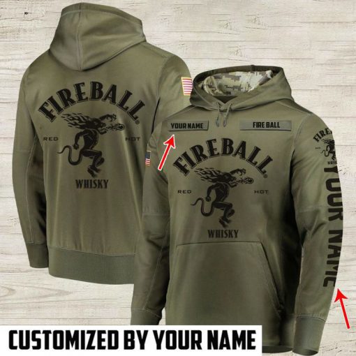 custom name fireball cinnamon whisky full printing hoodie