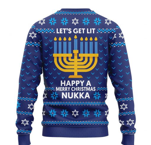 custom name lets get lit happy a merry christmas nukka ugly sweater 2