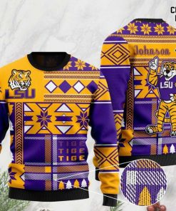 custom name lsu tigers football christmas ugly sweater 2 - Copy