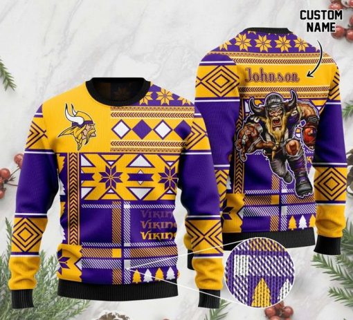 custom name minnesota vikings football team christmas ugly sweater 2 - Copy (2)