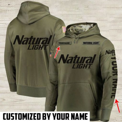custom name natural light beer full printing hoodie
