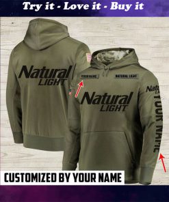 custom name natural light beer full printing shirt