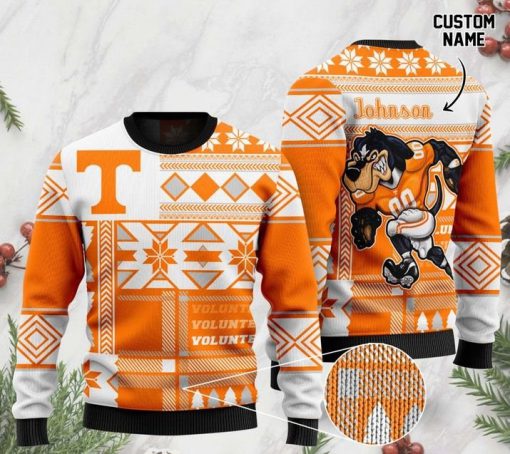 custom name tennessee volunteers football christmas ugly sweater 2