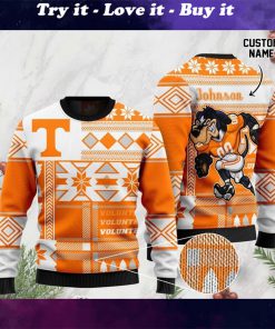 custom name tennessee volunteers football christmas ugly sweater