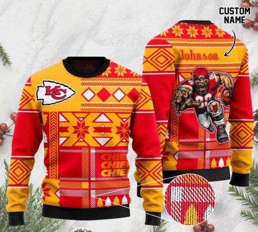 custome name kansas city chiefs football team christmas ugly sweater 2 - Copy (2)