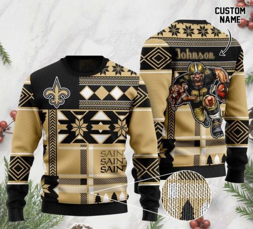 custome name new orleans saints football team christmas ugly sweater 2 - Copy (3)