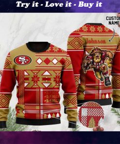 custome name san francisco 49ers football team christmas ugly sweater