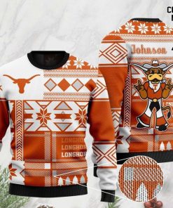 custome name texas longhorns football christmas ugly sweater 2 - Copy (3)