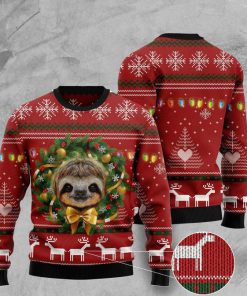deer and sloth pattern full printing ugly christmas sweater 2 - Copy