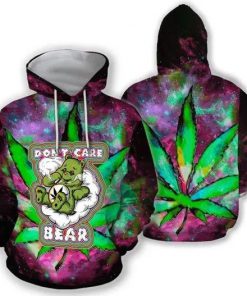dont care bear weed galaxy full printing hoodie 1