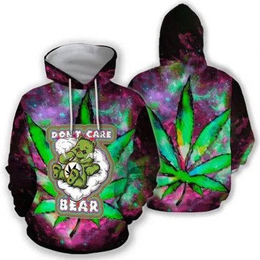 dont care bear weed galaxy full printing hoodie 1