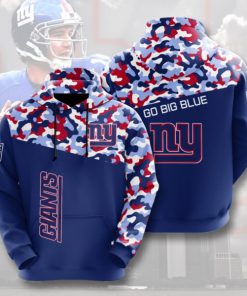 go big blue new york giants camo full printing hoodie