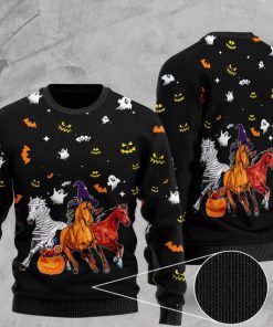 halloween horse full printing christmas ugly sweater 2 - Copy