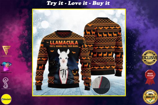 halloween llama youll wanna call me your mama christmas ugly sweater