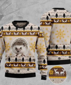 hedgehog pattern full printing christmas ugly sweater 2
