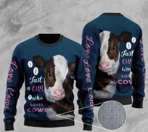 heifer just a girl who loves cows full printing christmas ugly sweater 2