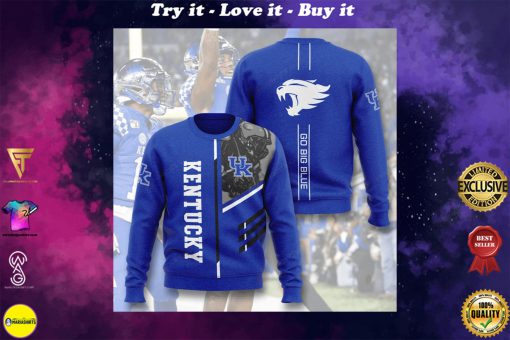 kentucky wildcats go big blue full printing ugly sweater