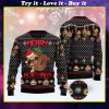 merry slothmas pattern full printing christmas ugly sweater