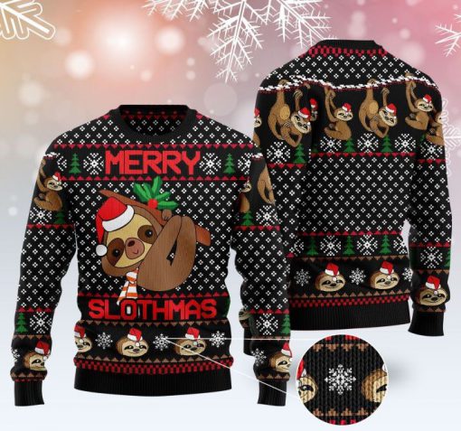 merry slothmas pattern full printing christmas ugly sweater 2 - Copy (2)