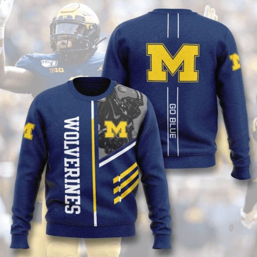 michigan wolverines football go blue full printing ugly sweater 3