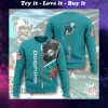 national football league miami dolphins go fins full printing ugly sweater