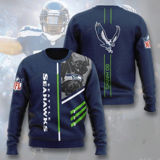 national football league seattle seahawks go hawks full printing ugly sweater 2