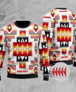 native american tribes pattern full printing christmas ugly sweater 4