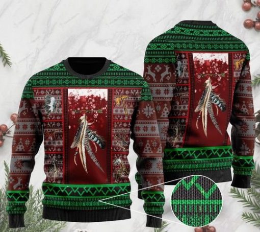 native americans on christmas days pattern full printing ugly sweater 2 - Copy
