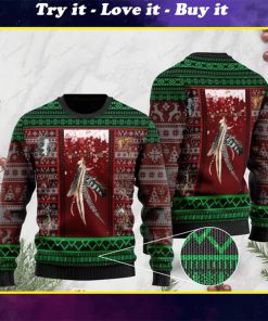 native americans on christmas days pattern full printing ugly sweater