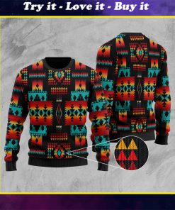 native tribes pattern native american christmas ugly sweater