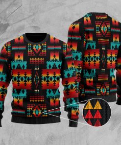 native tribes pattern native american christmas ugly sweater 3