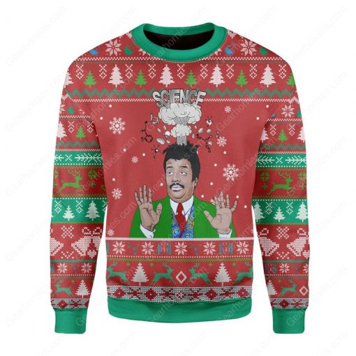 neil degrasse tyson science big bang all over printed ugly christmas sweater 2