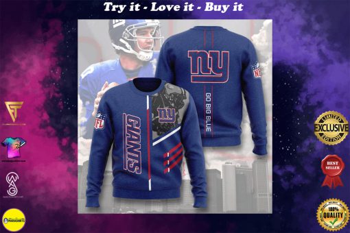 nfl new york giants go big blue full printing ugly sweater